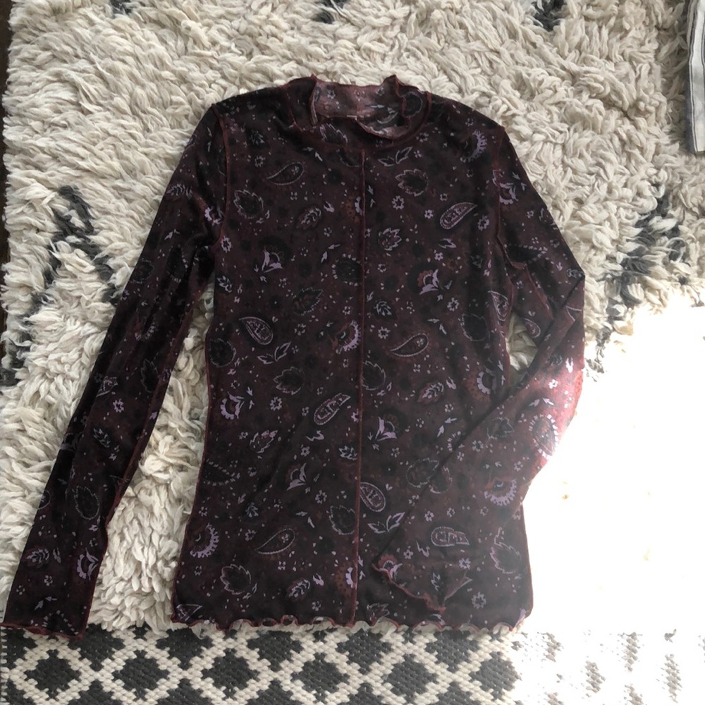 Free People mock neck long sleeve shirt